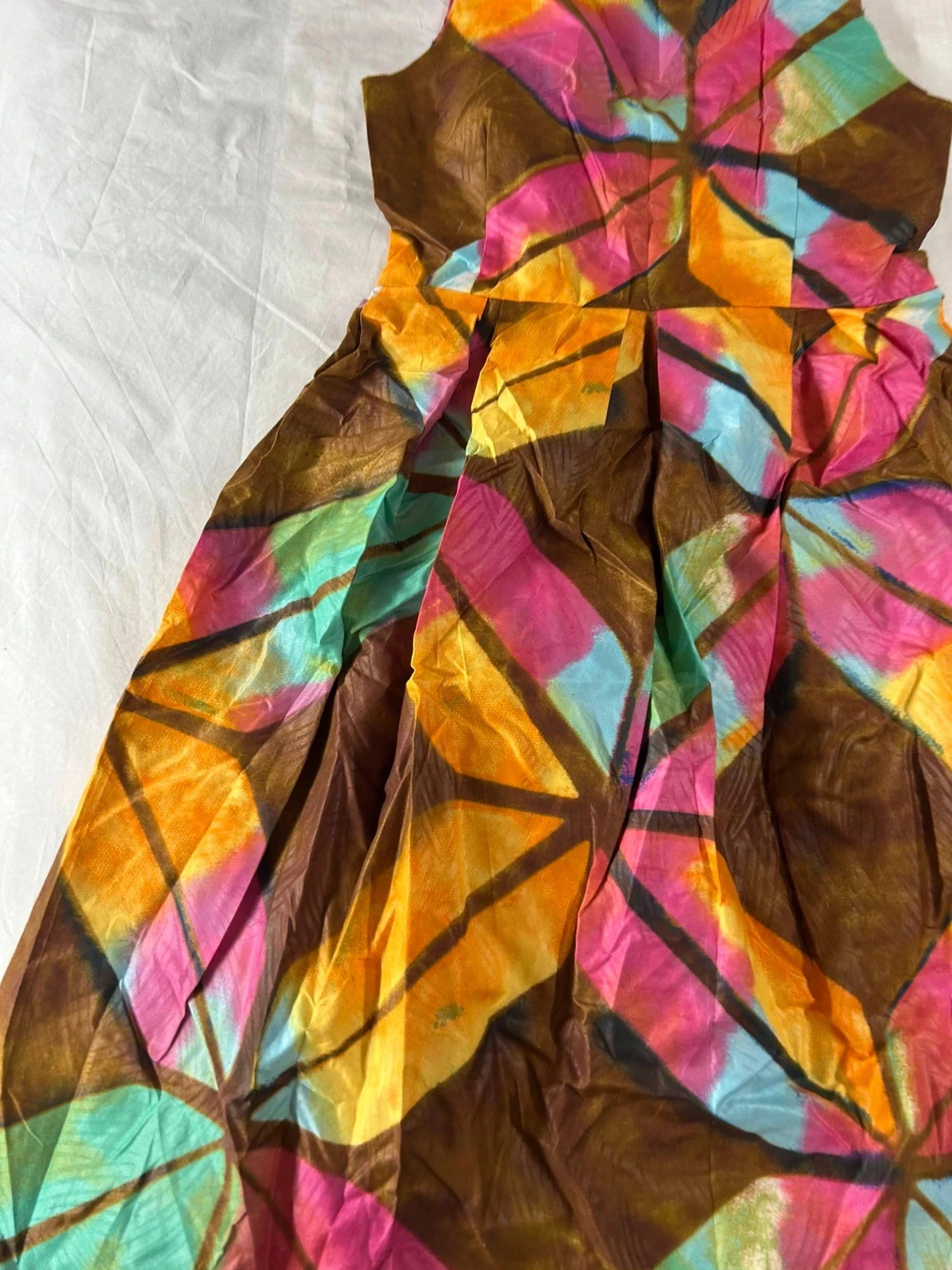Handmade multicolored vintage patterned dress – photo 4
